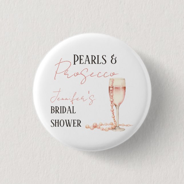 Badge Rond 2,50 Cm Perles & Prosecco Fard Roseaux Mariée (Devant)