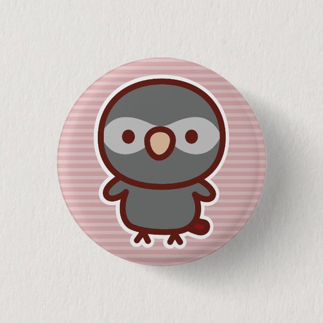 Badge Rond 2,50 Cm Perroquet Gris Timneh (Devant)