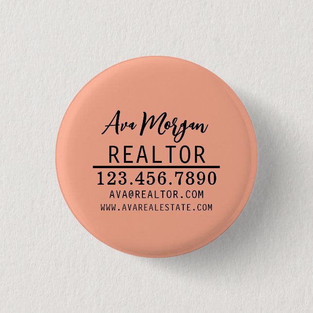 Badge Rond 2,50 Cm Personalized Real Estate Agent Gift (Devant)