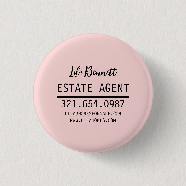 Badge Rond 2,50 Cm Personalized Real Estate Agent Gift Design (Devant)