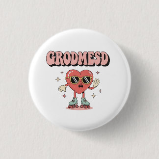 Badge Rond 2,50 Cm Personnage au cœur cool et élégant avec des lunett
