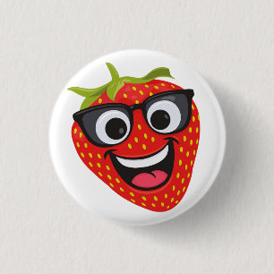 Badge Rond 2,50 Cm Personnage Cool Fraise – Art de Fruit Kawaii Amusa