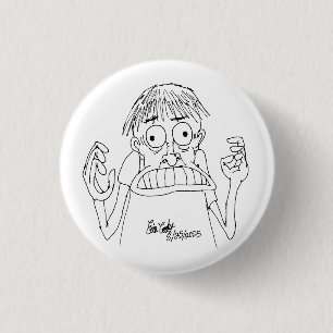 Badge Rond 2,50 Cm personnage de dessin animé panique