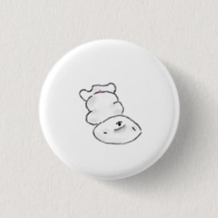 Badge Rond 2,50 Cm Personnage simple en pâte blanche