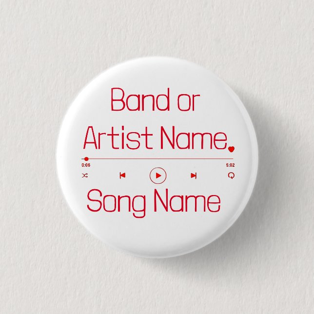 Badge Rond 2,50 Cm Personnalisable votre musique préférée (Devant)