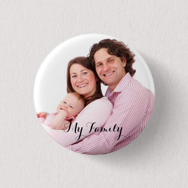Badge Rond 2,50 Cm Personnalisé, image de famille (Devant)