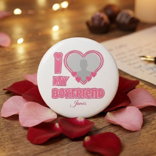 Badge Rond 2,50 Cm Personnalisé J'aime mon petit ami – Ajouter une ph