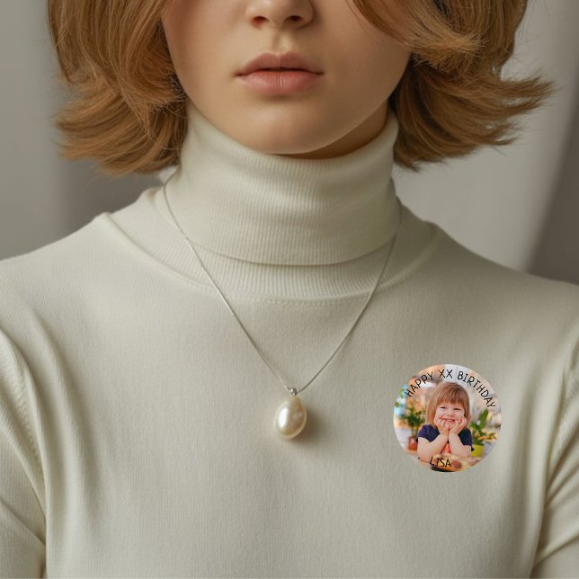 Badge Rond 2,50 Cm Personnalisé Joyeux Anniversaire Nom et âge de la  (Créateur téléchargé)