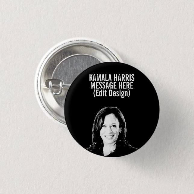 Badge Rond 2,50 Cm Personnalisé Kamala Harris (Devant & derrière)