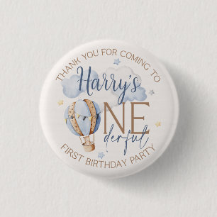 Badge Rond 2,50 Cm Personnalisé ONEderful 1st Birthday Party Plates