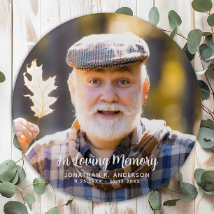 Badge Rond 2,50 Cm Personnalisé Photo simple Memorial Funérailles per