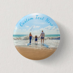 Badge Rond 2,50 Cm Personnalisé Votre Bouton Photo Cadeau Texte perso