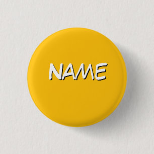Badge Rond 2,50 Cm Personnaliser avec nom jaune
