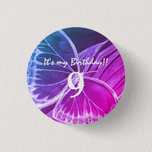 Badge Rond 2,50 Cm Personnaliser Butterfly Button C'est mon anniversa
