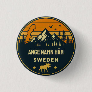 Badge Rond 2,50 Cm Personnaliser la décoration Sverige runt design