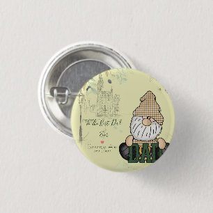 Badge Rond 2,50 Cm Personnaliser Papa Gnome   Green Vintage Papa Cade