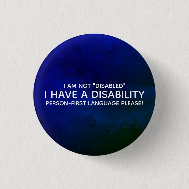 Badge Rond 2,50 Cm Personne Première personne handicapée (Devant)