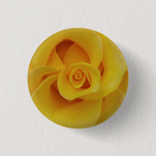 Badge Rond 2,50 Cm Pétales romantiques de rose jaune