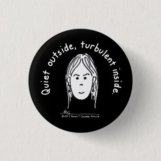 Badge Rond 2,50 Cm Petit bouton noir turbulent