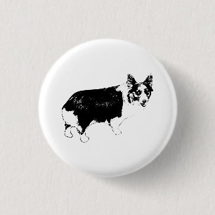 Badge Rond 2,50 Cm Petit Corgi Joie