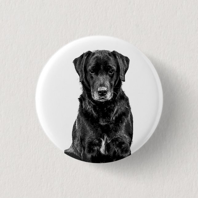 Badge Rond 2,50 Cm Petit Labrador Chien noir Chien Chien Chien Chien  (Devant)