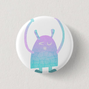 Badge Rond 2,50 Cm Petit Monstre Bleu