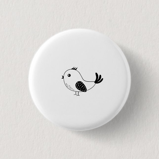 Badge Rond 2,50 Cm Petit oiseau individuel (Devant)