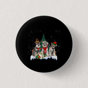 Badge Rond 2,50 Cm Petit Schnauzer de Noël chien