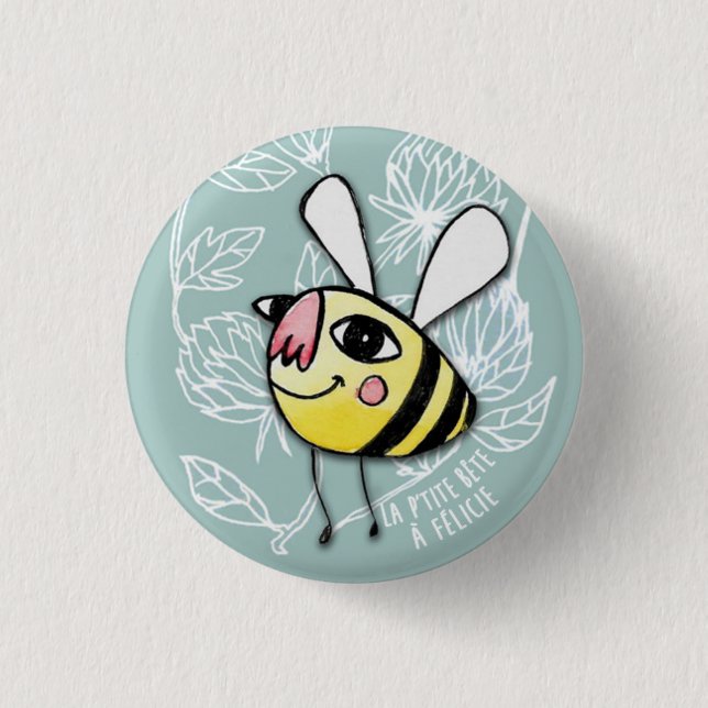 Badge Rond 2,50 Cm Petite Abeille - Little Bee Félicie (Devant)