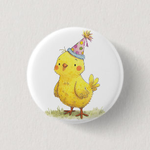 Badge Rond 2,50 Cm Petite ferme de poussins Anniversaire poulet