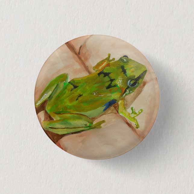 Badge Rond 2,50 Cm Petite grenouille tropicale (Devant)