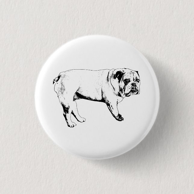 Badge Rond 2,50 Cm Petite Joie Bulldog Pin (Devant)