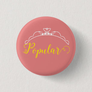 Badge Rond 2,50 Cm Petite Miss Popular Couronne personnalisée pin