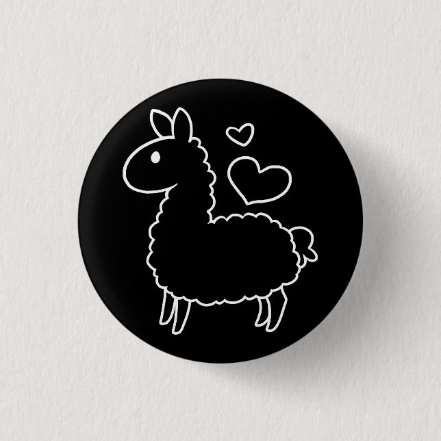 Badge Rond 2,50 Cm Petite silhouette de lama (Devant)