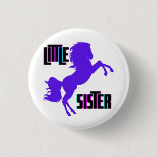 Badge Rond 2,50 Cm Petite Soeur Poney Violet