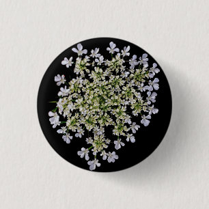 Badge Rond 2,50 Cm petits pétales blancs 