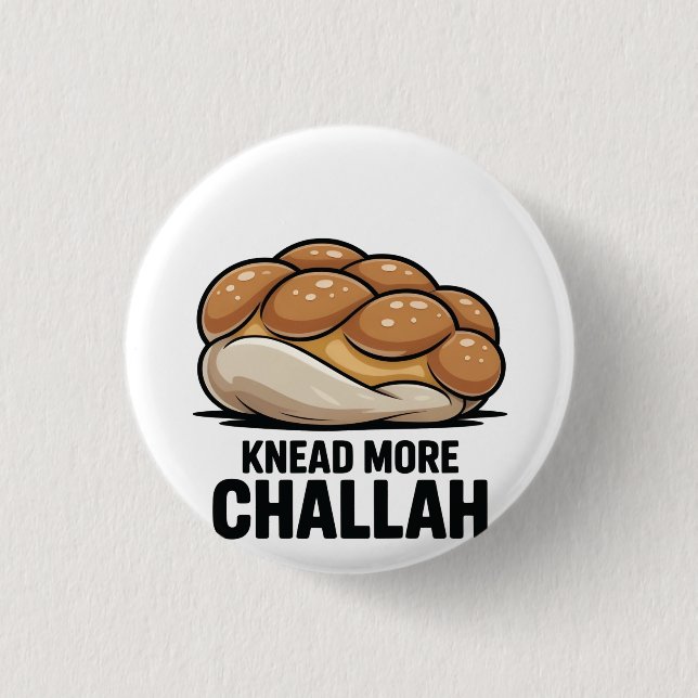 Badge Rond 2,50 Cm Pétrir Plus Challah Juif Juif Baking (Devant)