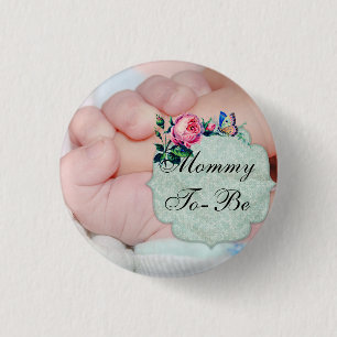 Badge Rond 2,50 Cm Peu de main "maman du bébé à être" bouton de b