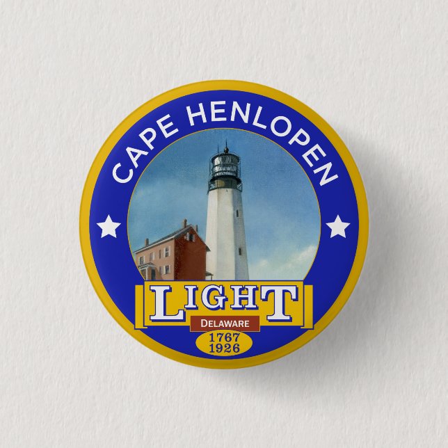 Badge Rond 2,50 Cm Phare de Henlopen de cap (Devant)