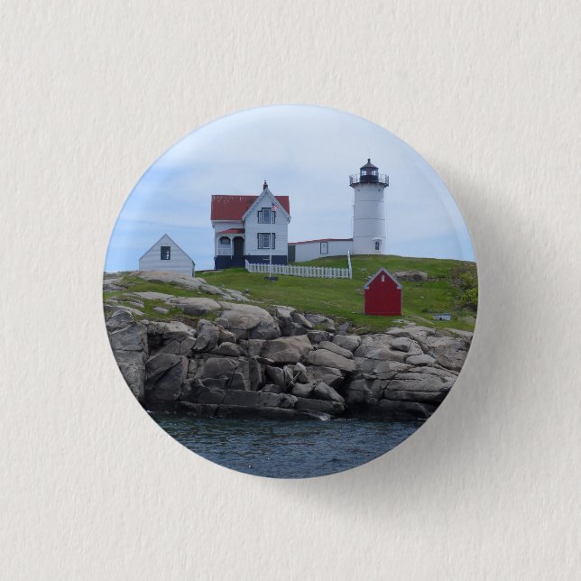 Badge Rond 2,50 Cm Phare de protubérance - Maine (Devant)