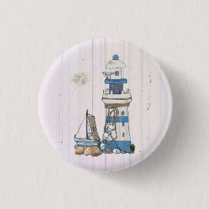 Badge Rond 2,50 Cm Phare de Vintage