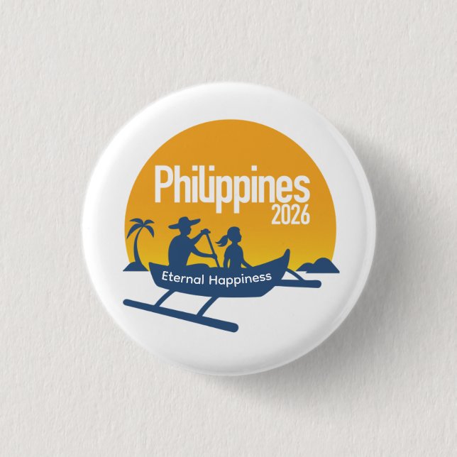 Badge Rond 2,50 Cm Philippines 2026 International Convention Pin (Devant)