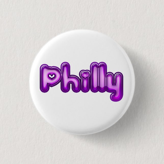 Badge Rond 2,50 Cm Philly, bouton, à vendre ! (Devant)