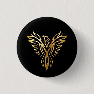 Badge Rond 2,50 Cm Phoenix d'or