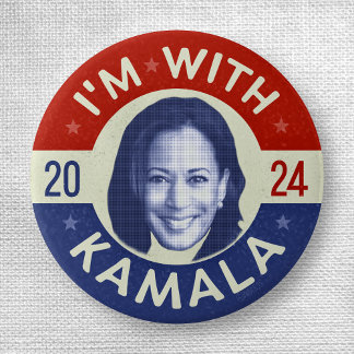 Badge Rond 2,50 Cm Photo 2020 de président Démocrate de Kamala Harris