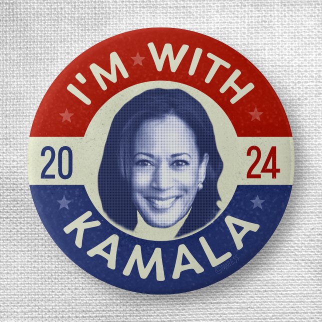 Badge Rond 2,50 Cm Photo 2020 de président Démocrate de Kamala Harris (Créateur téléchargé)