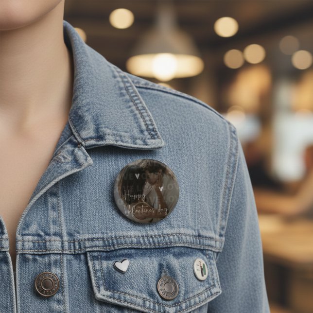 Badge Rond 2,50 Cm Photo Couple romantique de la Saint-Valentin (Créateur téléchargé)