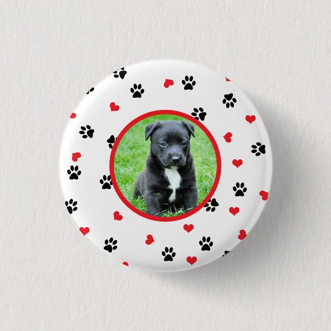 Badge Rond 2,50 Cm photo d'animal familier avec le motif doux mignon (Devant)