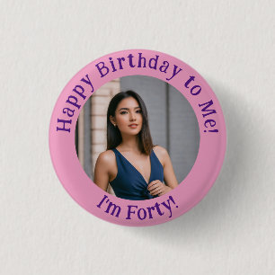 Badge Rond 2,50 Cm Photo d'anniversaire personnalisée, votre insigne