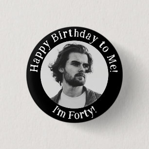 Badge Rond 2,50 Cm Photo d'anniversaire personnalisée, votre insigne 